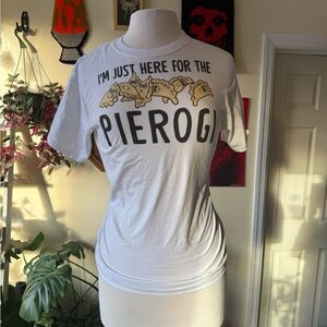 White HD Cotton T-Shirt Pierogi Graphic Tee
